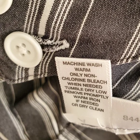 Ann Taylor Loft Striped Cuffed Crop Pants | Like New | 2P | Charcoal White - Picture 16 of 16